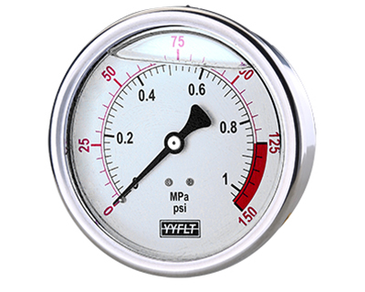 4寸充油耐震壓力表軸向YN100Z-1.0Mpa